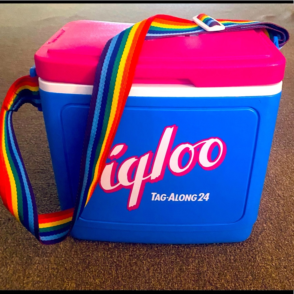 Vintage Igloo tagalong 24 pride rainbow strap with cup holder